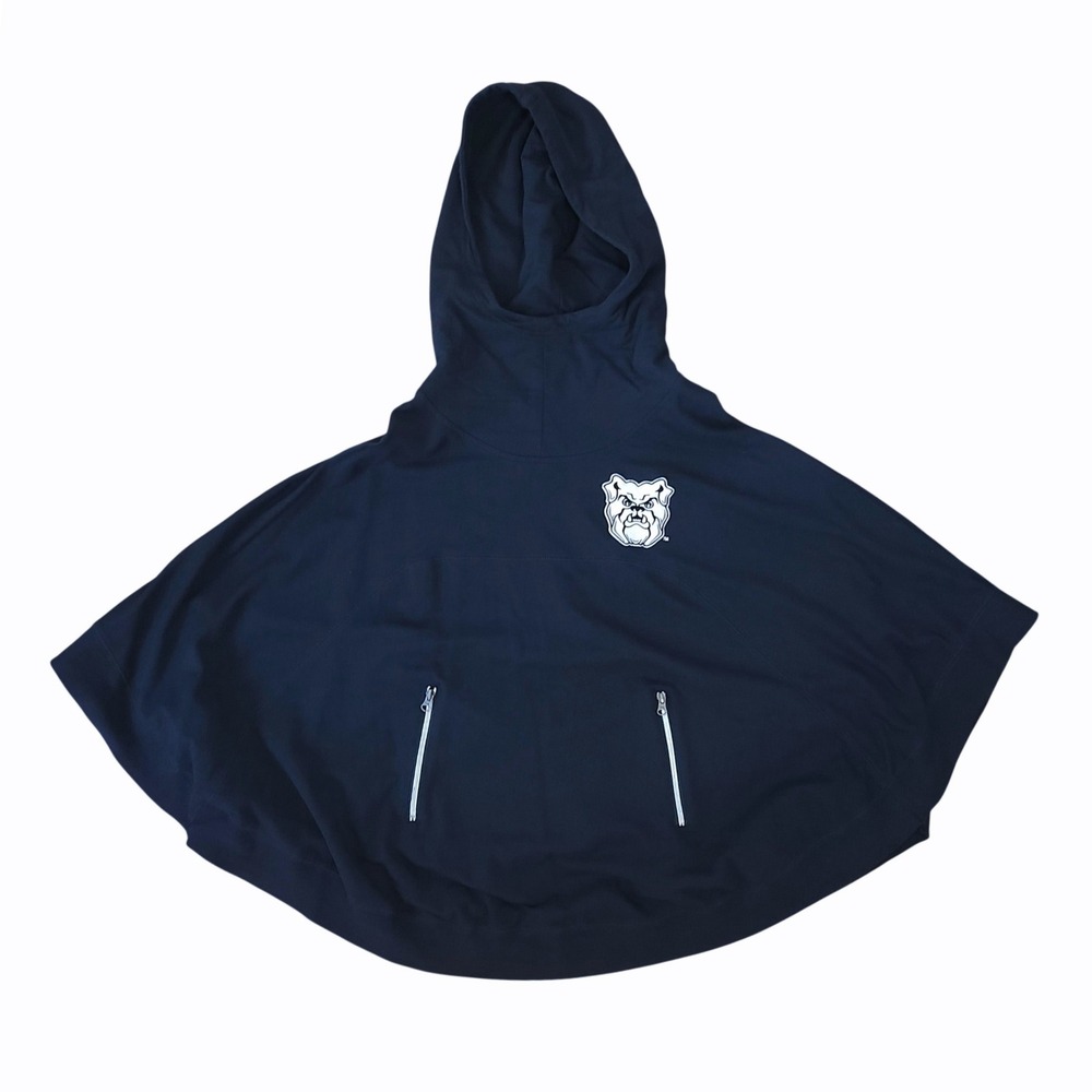 Butler University Bulldogs Hooded Sweatshirt Poncho Unisex L/XL Navy Cotton Cape